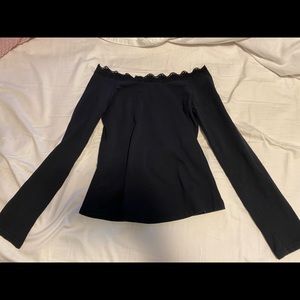 Black lace off the shoulder top